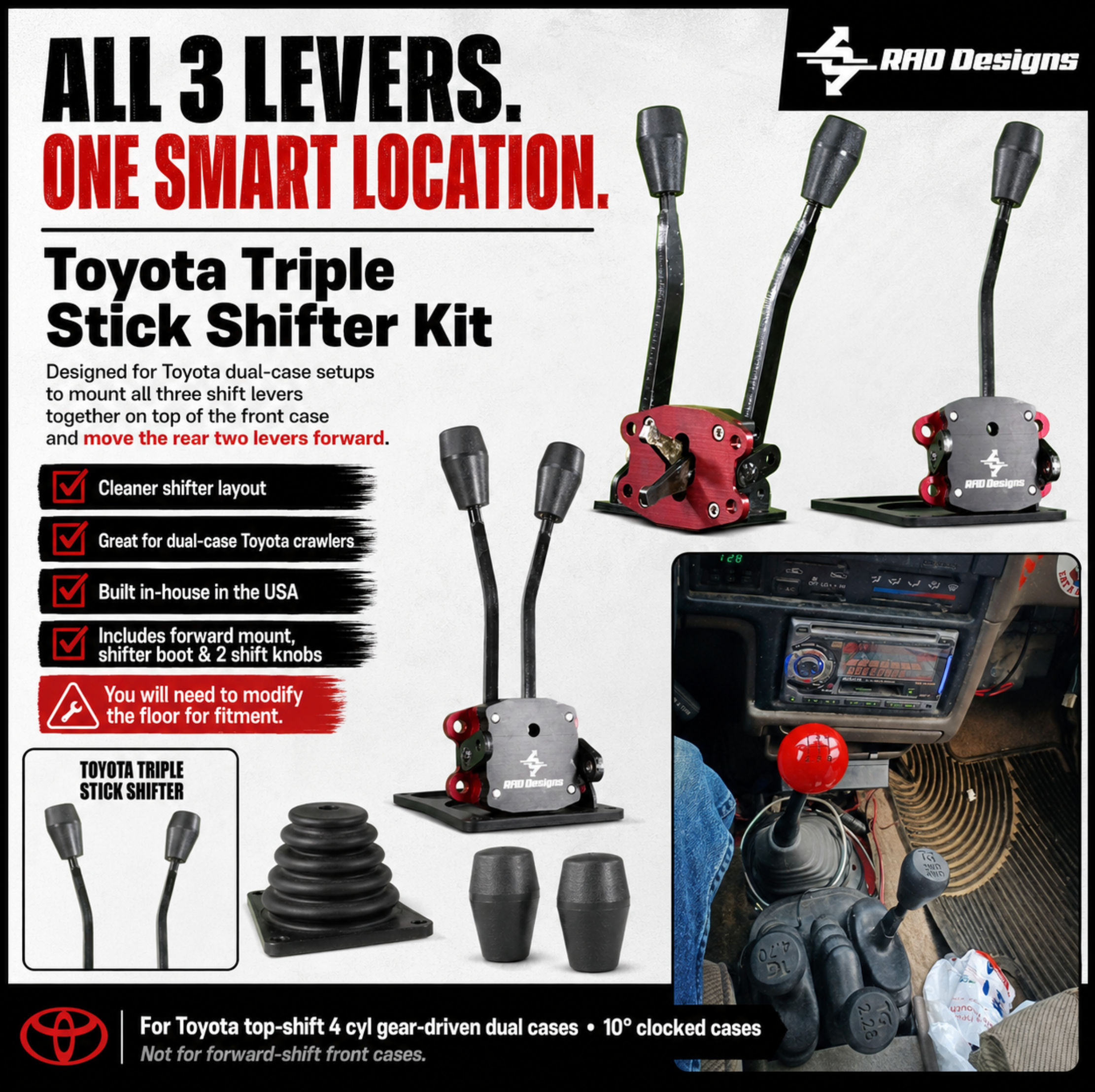 RAD Designs Toyota Triple Stick Shifter Kit