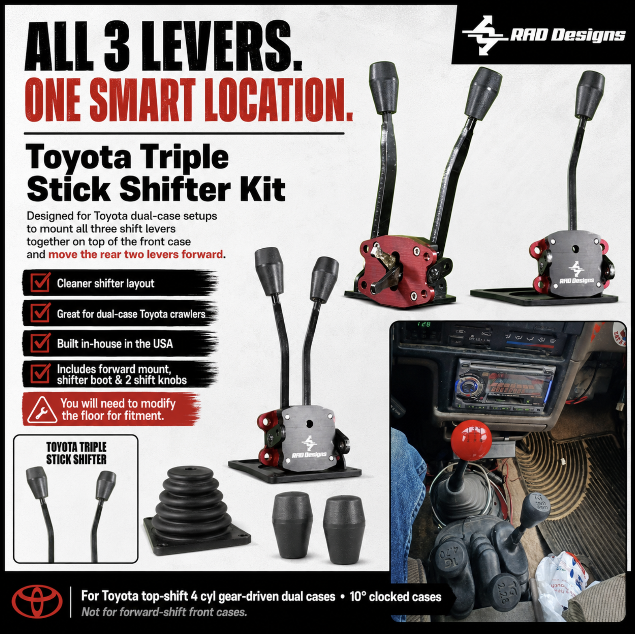 RAD Designs Toyota Triple Stick Shifter Kit
